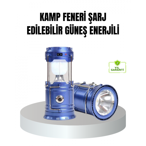 Güneş Enerjili Kamp Lambası Şarjlı Taşınabilir Kompakt Açık Hava Işığı