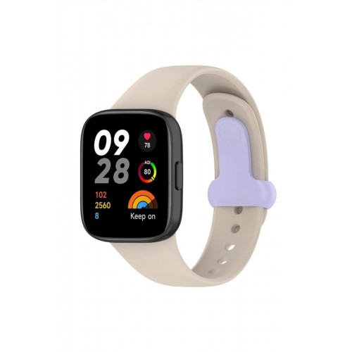Xiaomi Redmi Watch 3 Origin Silikon Kordon - Bej-(5796)