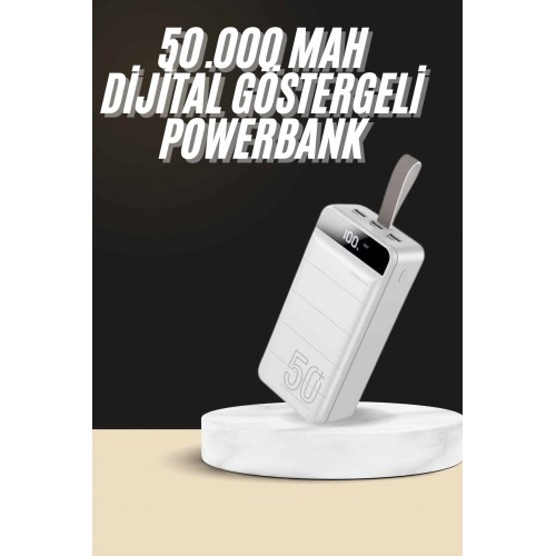 Hızlı Taşınabilir 50.000 Mah Powerbank Led Ekran Android ve İOS Uyumlu
