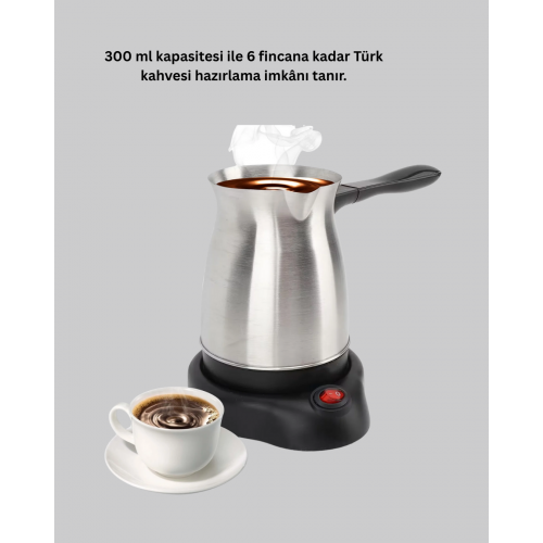 Elektrikli Türk Kahvesi Cezvesi 800W Kablosuz Döner Tabanlı Elektrikli Türk Kahvesi Cezvesi 800W Kablosuz Döner Tabanlı