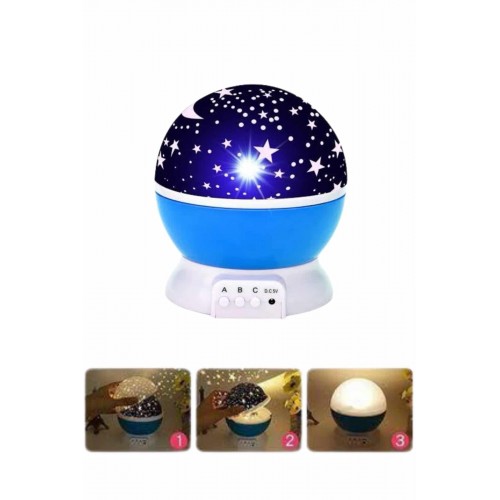 Yıldızlı Gece Lambası Mor Projeksiyon Görünümlü Masa Lambası Renk Değiştirebilen