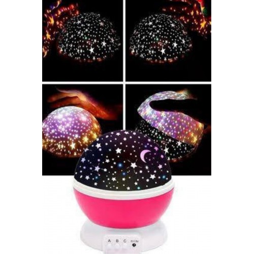 Yıldızlı Gece Lambası Mor Projeksiyon Görünümlü Masa Lambası Renk Değiştirebilen