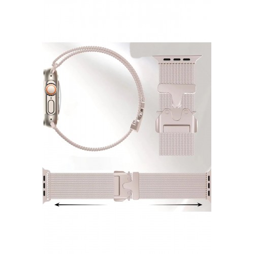 Apple Watch 42mm Milano Metal Kordon - Titan Gri-(5796)