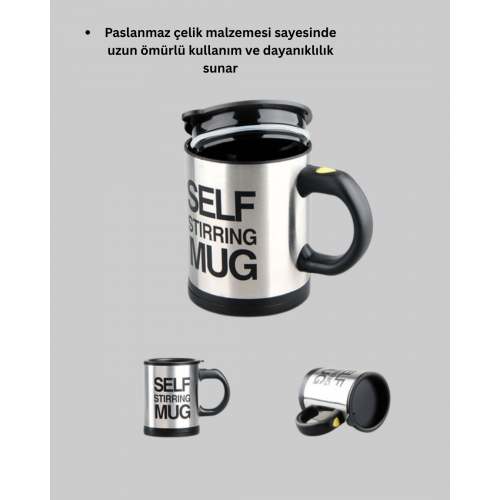 Akıllı Kendi Kendini Karıştıran Termal Kupa – Paslanmaz Çelik