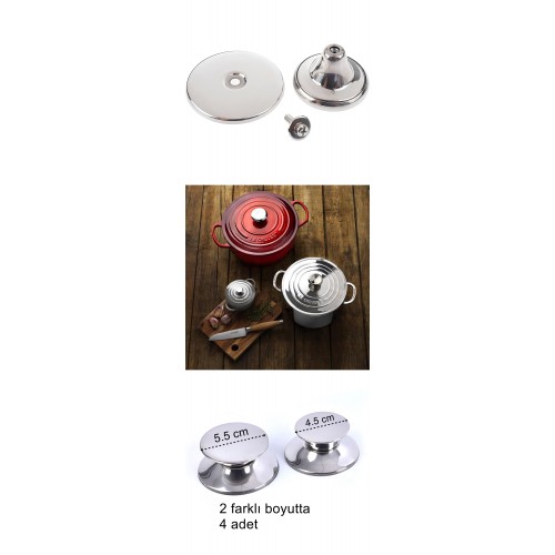 Turk Tencere Tava Tepesi Tencere Tava Kapağı Tutucu 2 Boy 4 Adet