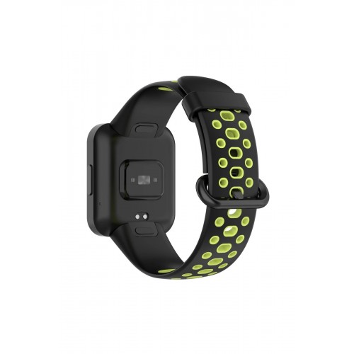 Xiaomi Redmi Watch 2 Spor Delikli Kordon - Siyah-Yeşil-(5796)