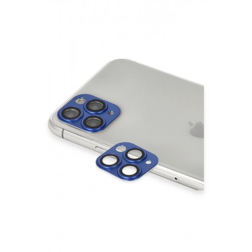 iPhone 11 Pro Max Pers Alüminyum Kamera Lens - Lacivert-(5796)
