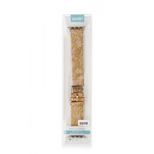 Apple Watch 38mm Creeper Desenli Kordon - Gold-(5796)