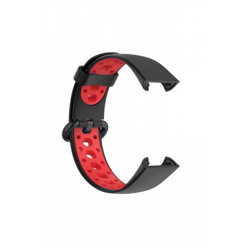 Xiaomi Redmi Watch 2 Spor Delikli Kordon - Siyah-Kırmızı-(5796)
