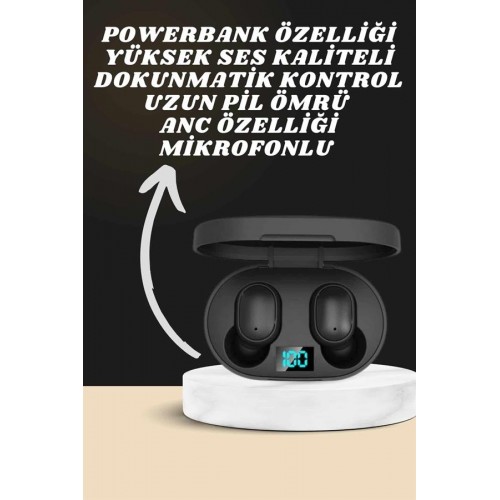 Dijital Göstergeli Kulaklık ve 7 Kordonlu Akıllı Saat Android ve İOS Uyumlu Uyku Takibi Sesli Görüşme