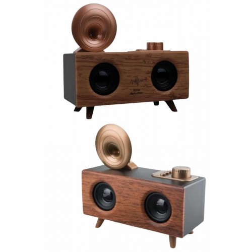 Bluetooth Nostalji Speaker Radyo Gramofon Ahşap Renk Vintage