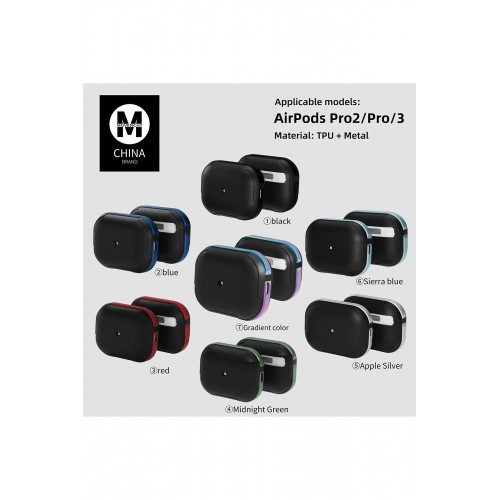 Airpods Pro 2 (2.nesil) MO-A8 Armor Kılıf - Kırmızı-(5796)