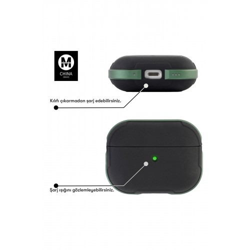 Airpods Pro 2 (2.nesil) MO-A8 Armor Kılıf - Kırmızı-(5796)