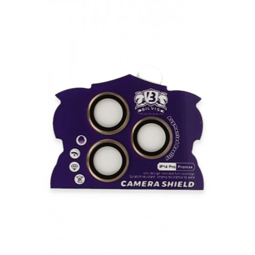 iPhone 14 Pro Max Bilvis Titan Kamera Lens - Gold-(5796)