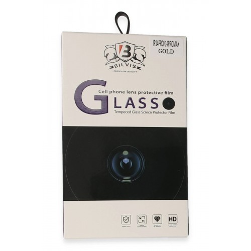iPhone 14 Pro Max Bilvis Titan Kamera Lens - Gold-(5796)