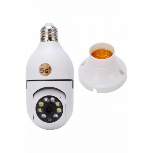 Wifi Güvenlik Kamerası Çift kameralı Ampule Takılabilir Sensörlü Wifi Güvenlik Kamerası Çift kameralı Ampule Takılabilir Sensörlü