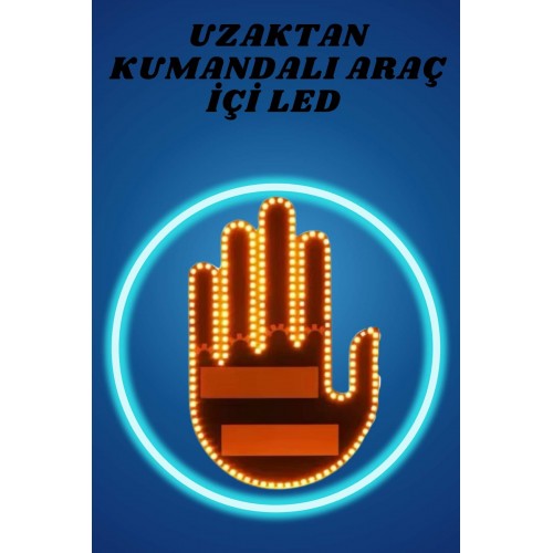 Pilli Led Işık Araç Camı İçin Uzaktan Kumandalı El Simgesi