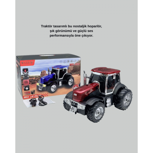 Retro Traktör Tasarımlı Kablosuz Hoparlör USB TF AUX FM Destekli Retro Traktör Tasarımlı Kablosuz Hoparlör USB TF AUX FM Destekli