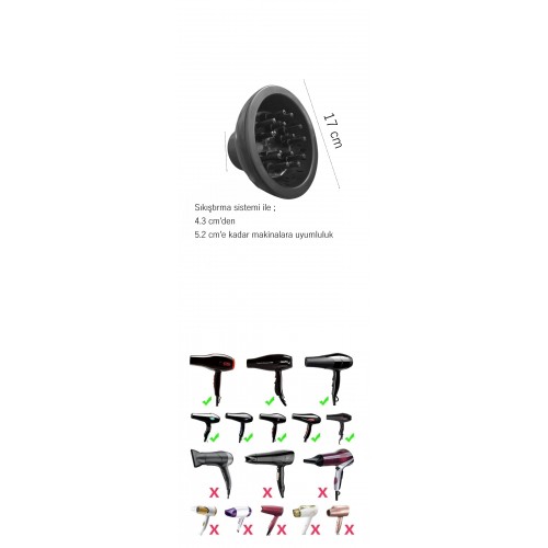 Turk Profesyonel Fön Için Difüzör Vigo Başlık