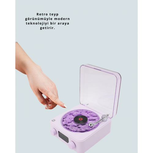 360° Sesli Kablosuz Hoparlör – Retro Tasarım ve Projektör Işığı 360° Sesli Kablosuz Hoparlör – Retro Tasarım ve Projektör Işığı