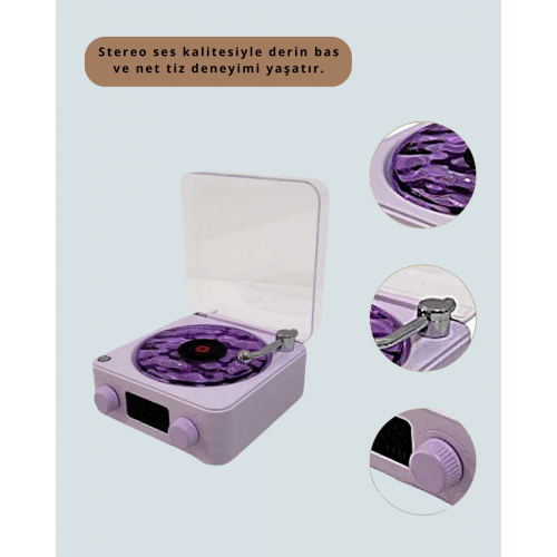 360° Sesli Kablosuz Hoparlör – Retro Tasarım ve Projektör Işığı 360° Sesli Kablosuz Hoparlör – Retro Tasarım ve Projektör Işığı