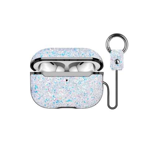 Airpods 2 (2.nesil) Bright Simli Airpods Kapak - Gümüş-(5796)