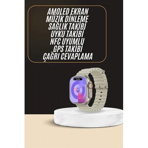 Uyku ve Sağlık Takibi Yapabilen GPS Uyumlu Plastik Kordonlu Akıllı Saat