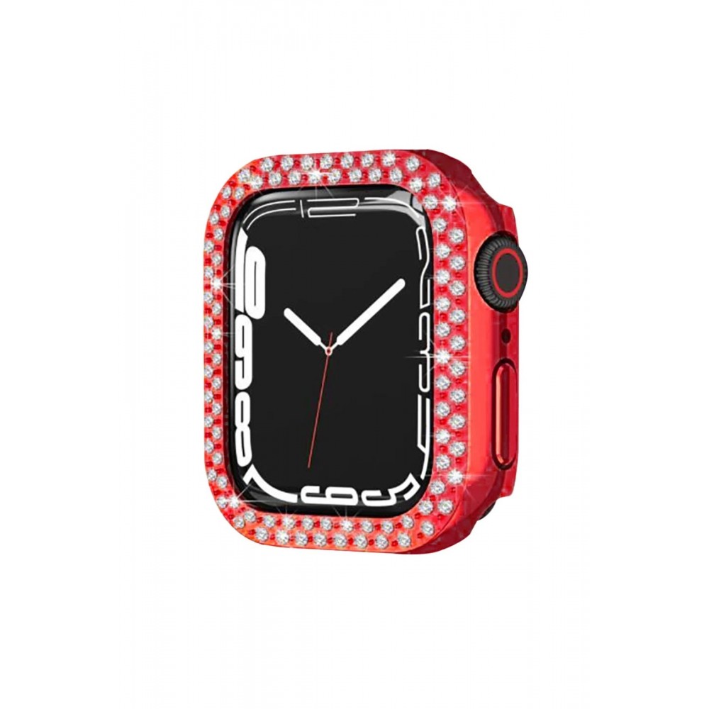 Apple Watch 42mm Taşlı Kasa - Kırmızı-(5796)