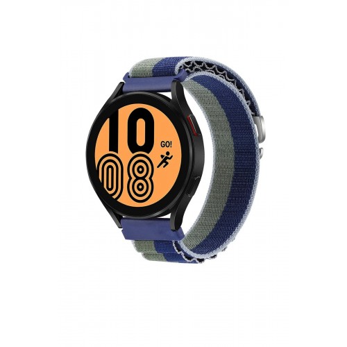 Watch 22mm KR410 Kumaş Kordon - Lacivert-Yeşil-(5796)