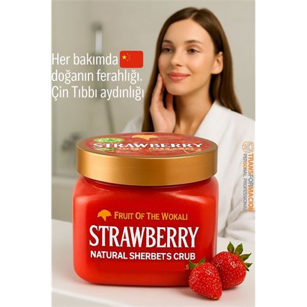 HSNET Profesyonel Çilek Doğal Peeling - Tüm Vücut Scrub 600 ml