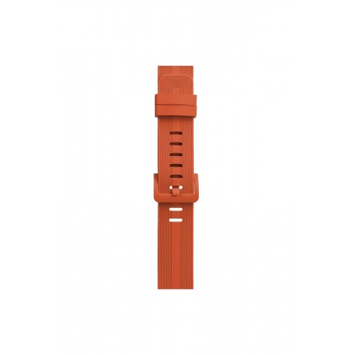 Apple Watch 38mm KR408 Çizgili Silikon Kordon - Turuncu-(5796)