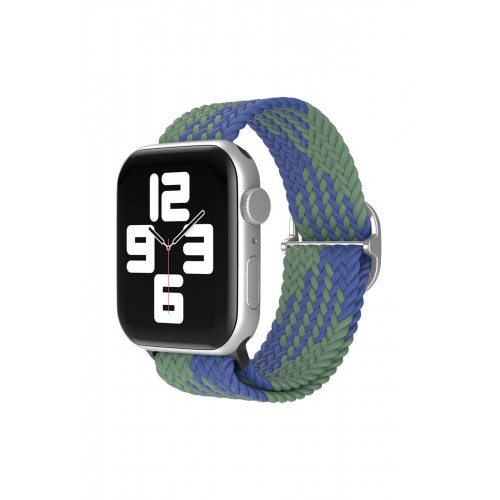 Apple Watch 38mm Star Kordon - Yeşil-Lacivert-(5796)