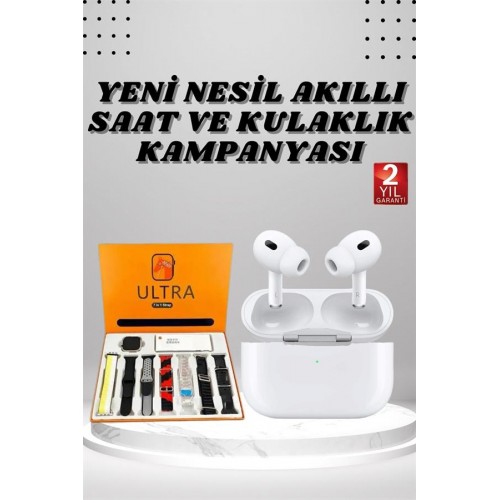 7 Kordonlu Akıllı Saat Ve Yeni Nesil Kulaklık Dokunmatik Ekran Android ve İOS Uyumlu 7 Kordonlu Akıllı Saat Ve Yeni Nesil Kulaklık Dokunmatik Ekran Android ve İOS Uyumlu