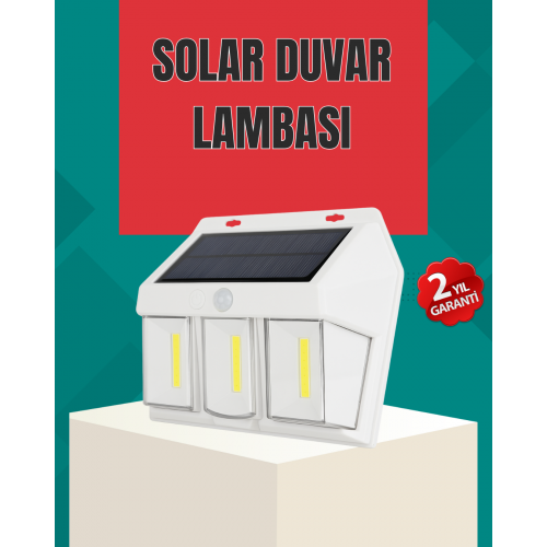 Dış Mekan Solar Duvar Lambası – 120° Hareket Algılama 3 Işık Modu