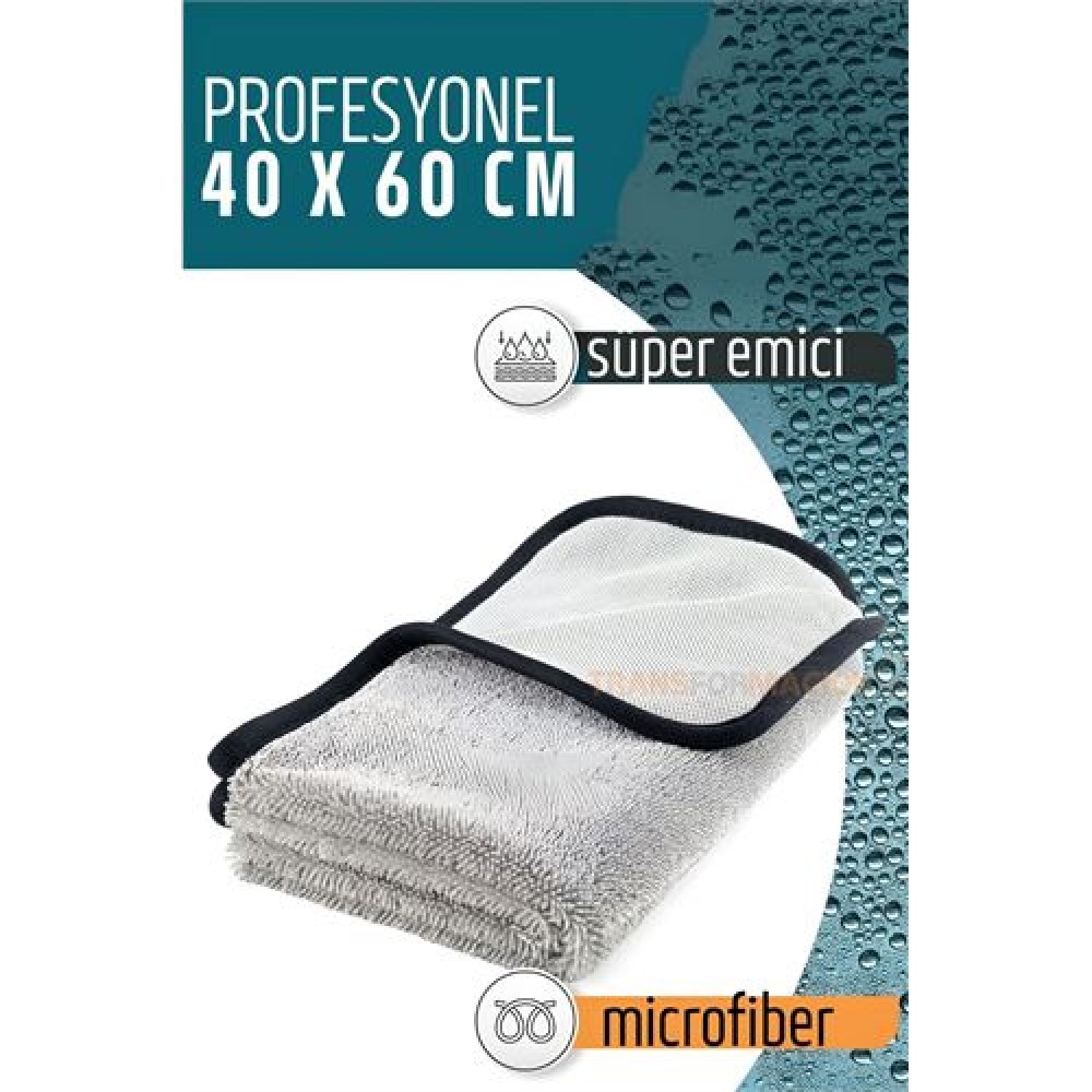 Turk Çift Yüzeyli Profesyonel Microfiber Havlu - Süper Emici Temizlik Bezi  40 x 60 cm