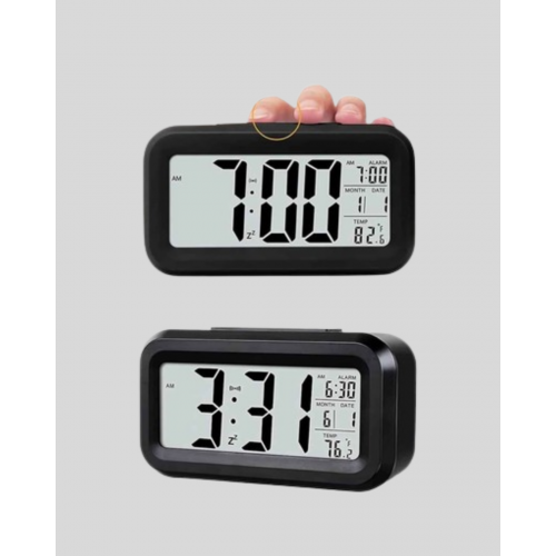 Fotoselli Dijital Masa Saati Aydınlatmalı Alarm ve Tarih Göstergeli Fotoselli Dijital Masa Saati Aydınlatmalı Alarm ve Tarih Göstergeli