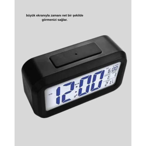 Fotoselli Dijital Masa Saati Aydınlatmalı Alarm ve Tarih Göstergeli Fotoselli Dijital Masa Saati Aydınlatmalı Alarm ve Tarih Göstergeli