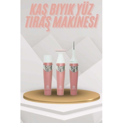 Yüz Kaş ve Tüm Vücut Epilasyon Aleti 3 Başlıklı Hassas Ciltlere Uygun Epilatör