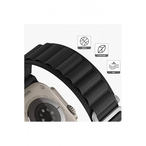 Apple Watch 42mm Mountain Kordon - Gri-(5796)