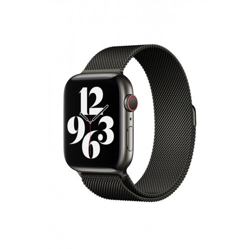 Apple Watch 38mm Metal Mıknatıslı Kordon - Siyah-(5796)