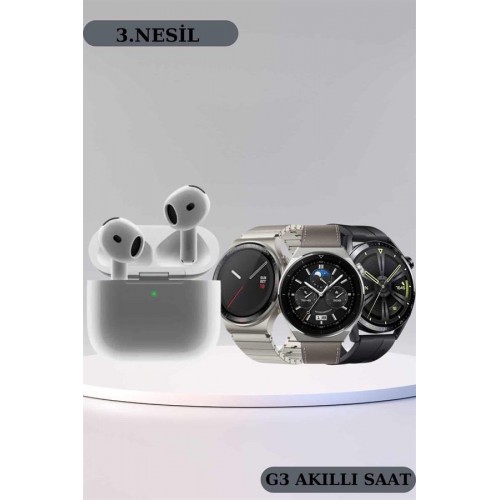 Akıllı Saat ve Kulaklık Seti Bildirim Görme Arama Cevaplama ANC Özelliği Akıllı Saat ve Kulaklık Seti Bildirim Görme Arama Cevaplama ANC Özelliği