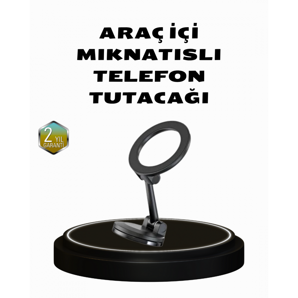 360° Dönebilen Katlanır Manyetik Araç Telefon Tutucu – MagSafe Uyumlu Kompakt ve Şık Tasarım