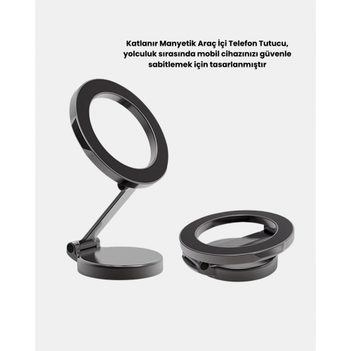 360° Dönebilen Katlanır Manyetik Araç Telefon Tutucu – MagSafe Uyumlu Kompakt ve Şık Tasarım 360° Dönebilen Katlanır Manyetik Araç Telefon Tutucu – MagSafe Uyumlu Kompakt ve Şık Tasarım