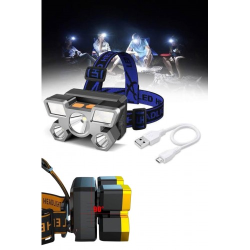 Kafa Lambası 800 Lümen 4 Mod Yüksek Işık Flaşörlü Şarjlı Led Lamba Kafa Lambası 800 Lümen 4 Mod Yüksek Işık Flaşörlü Şarjlı Led Lamba