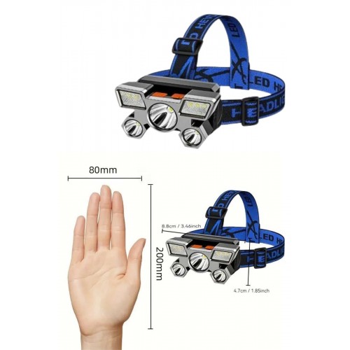 Kafa Lambası 800 Lümen 4 Mod Yüksek Işık Flaşörlü Şarjlı Led Lamba Kafa Lambası 800 Lümen 4 Mod Yüksek Işık Flaşörlü Şarjlı Led Lamba