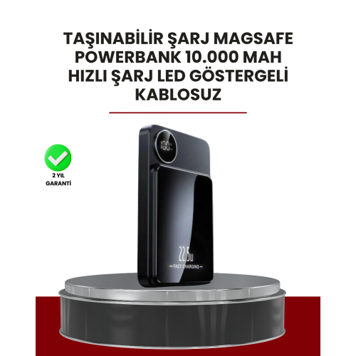Gerçek Zamanlı Güç Göstergeli Manyetik USB-C Taşınabilir Powerbank
