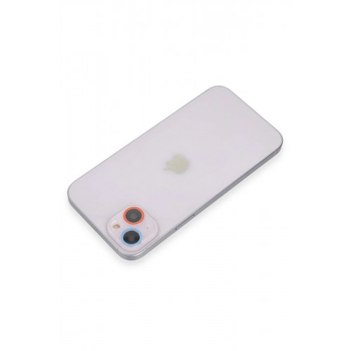 iPhone 13 Mini Renkli Kamera Lens Koruma Cam - Pembe-Mavi-(5796)