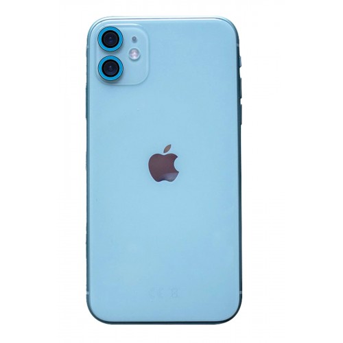 iPhone 11 Neon Fosforlu Kamera Lens - Mavi-(5796)