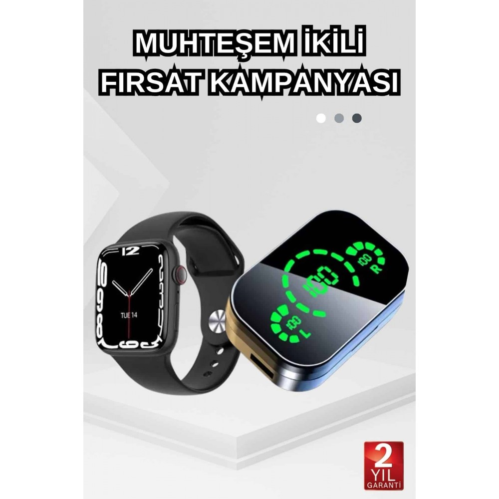 Dokunmatik Akıllı Saat Yeni Nesil Kulaklık Kampanyası ANC Özelliği Yüksek Ses Kaliteli