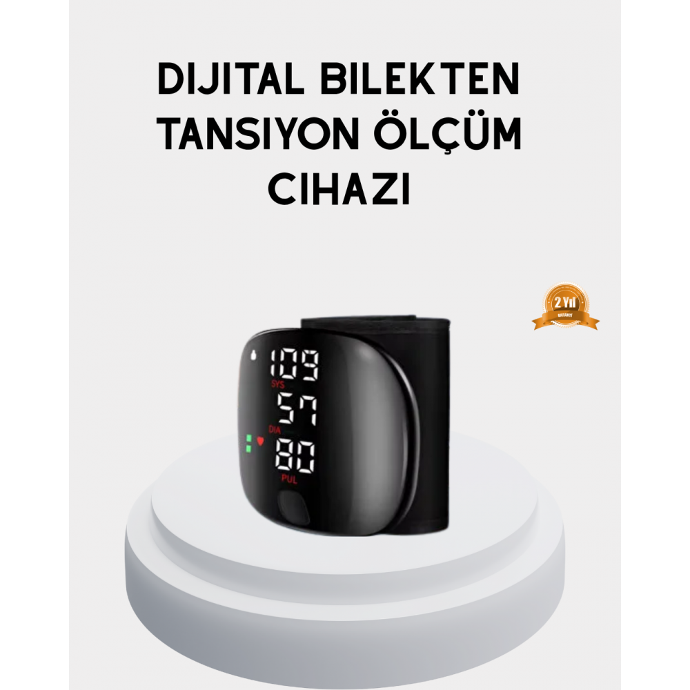 Taşınabilir Dijital Tansiyon Aleti – Bilekten Ölçüm Aritmi Uyarısı ve Risk Göstergesi